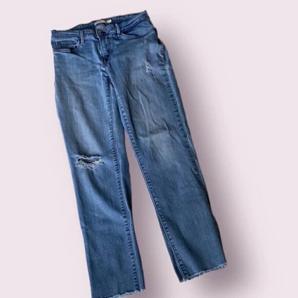 Levi’s Mid-Rise Skinny Blue Jeans Distressed, Fringed Cuffs Size 29 - Picture 16 of 16